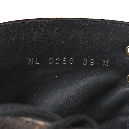 Louis Vuitton Calfskin Monogram Wonderland Flat Ranger Boots 39 Black 8 of 8