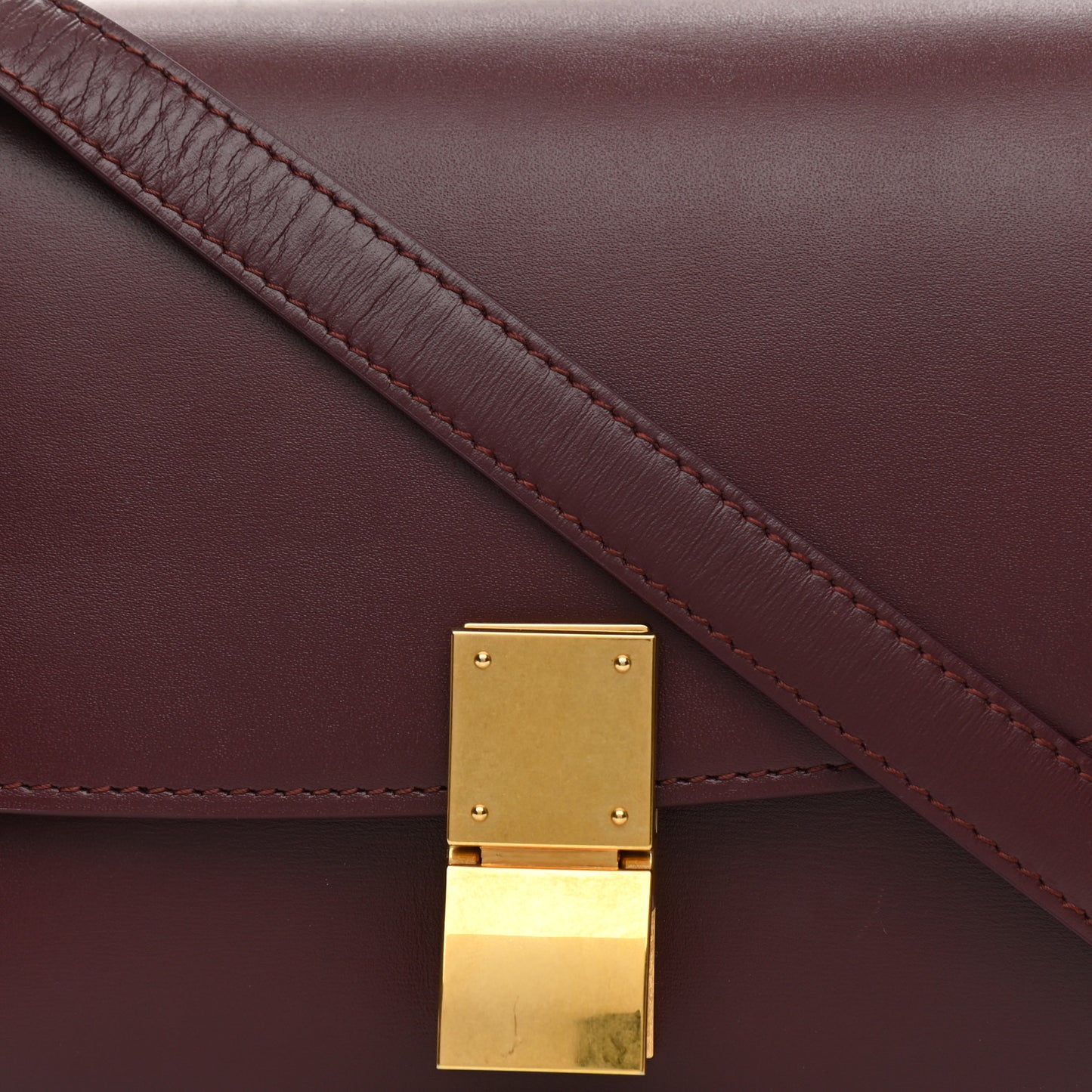 Box Calfskin Small Classic Box Flap Bag Burgundy