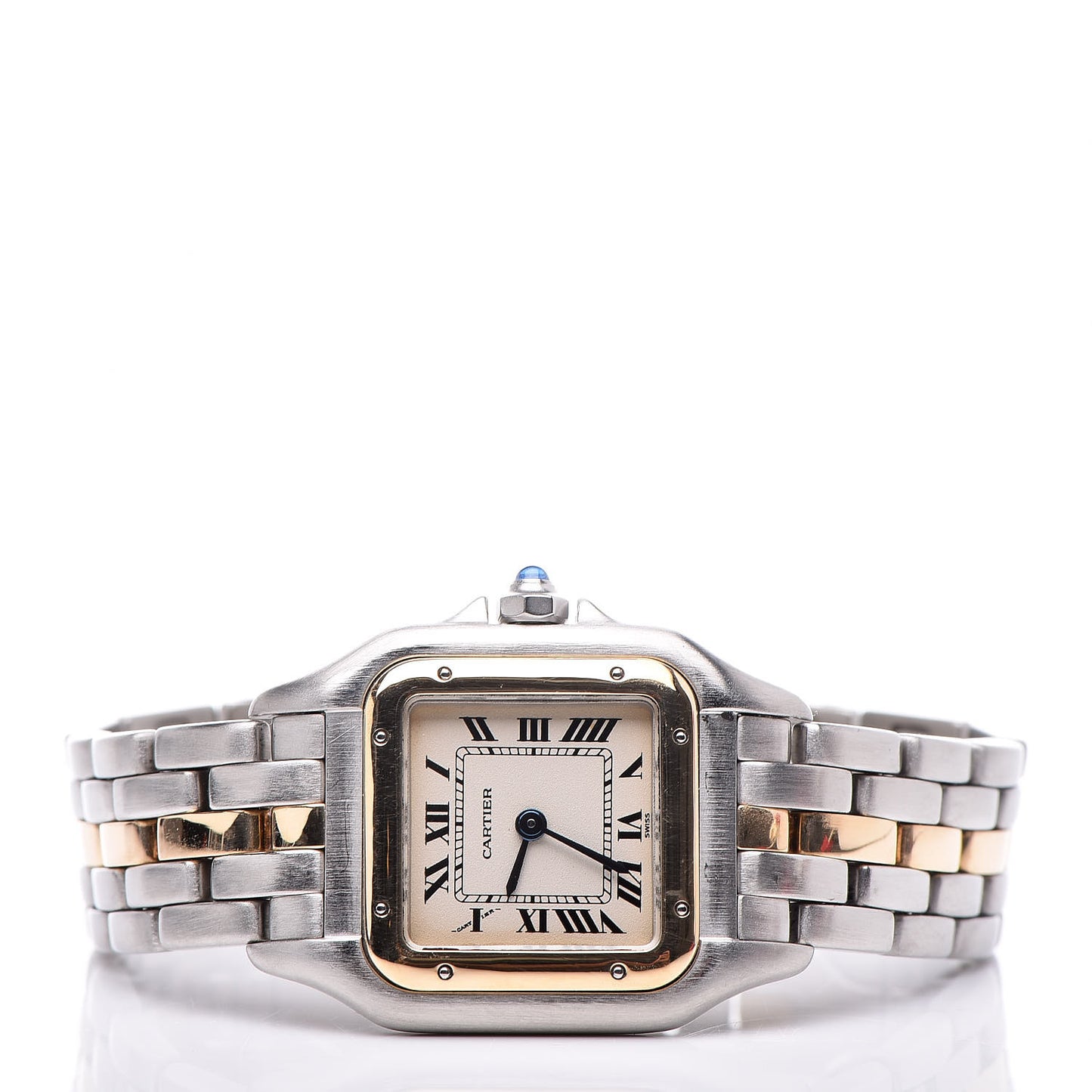 Stainless Steel 18K Yellow Gold 22mm Panthere Quartz Watch