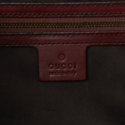 Gucci Monogram Bamboo Bullet Satchel Burgundy 6 of 9
