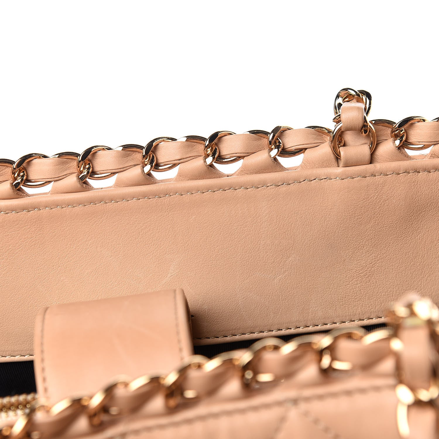 Chanel Lambskin Quilted Small Chain Me Tote Light Beige 9 of 16