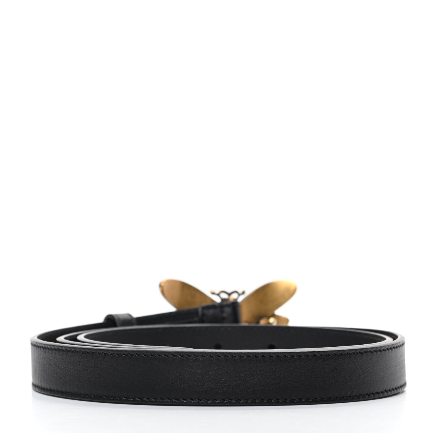 Gucci Calfskin Queen Margaret Bee Belt 90 36 Black 2 of 5