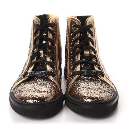 Gucci Nappa Glitter Galactica High Top Sneakers 36.5 Copper 2 of 9