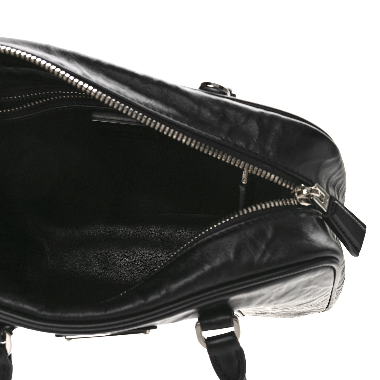 Prada Nappa Antique Medium Re-Edition 2001 Two Handle Bag Black 6 of 9