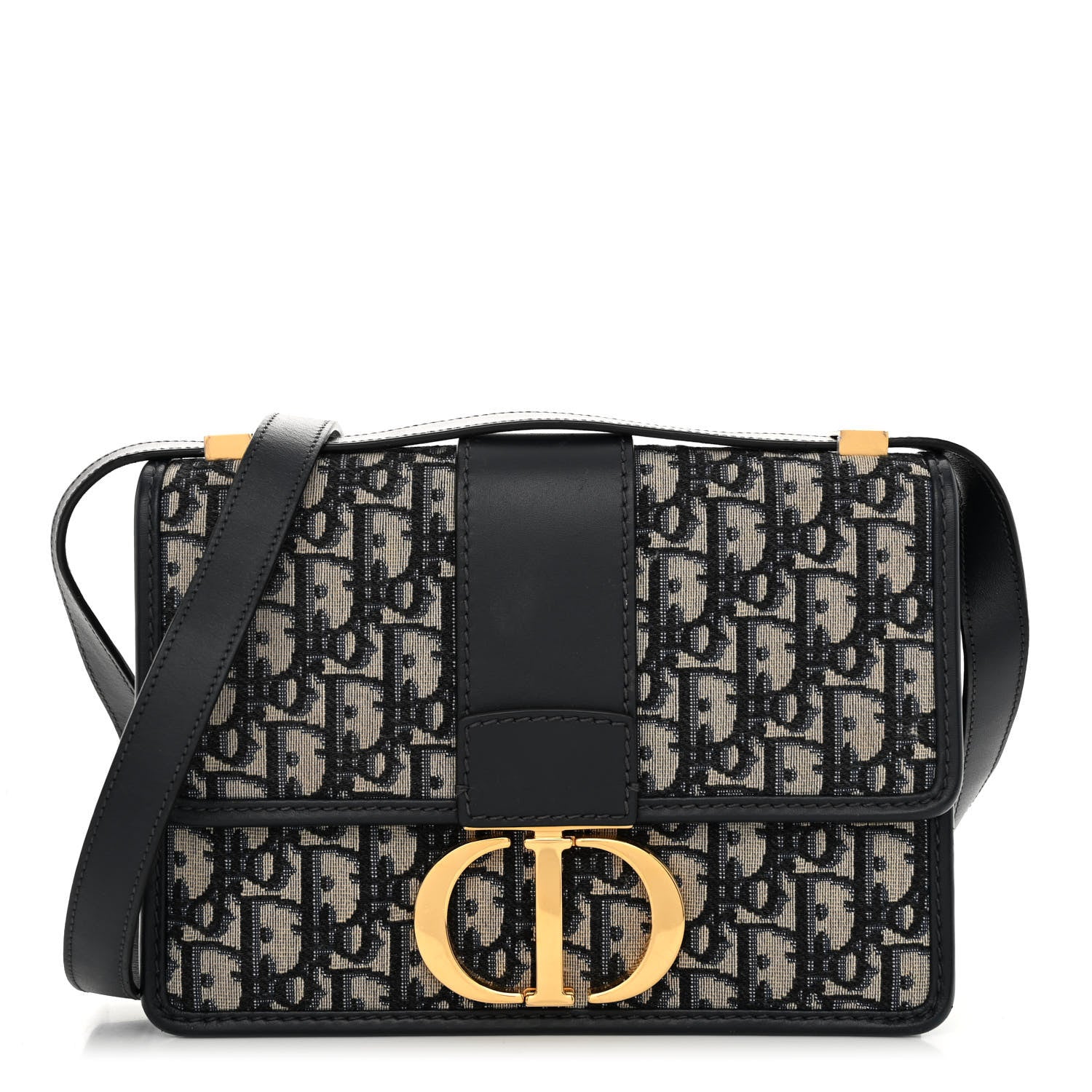 Christian Dior Oblique 30 Montaigne Flap Bag Blue 1 of 9