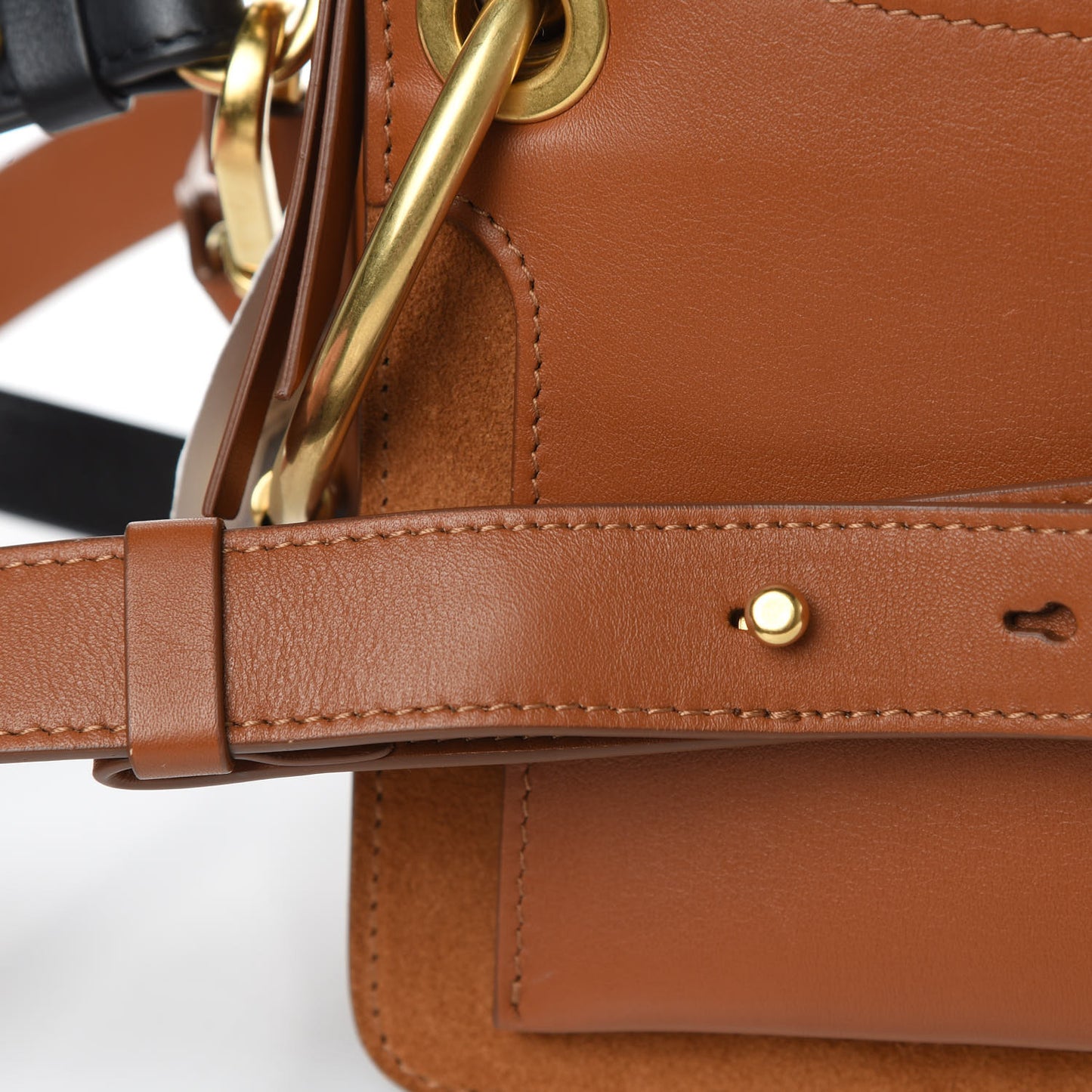 Calfskin Suede Small Roy Bag Caramel