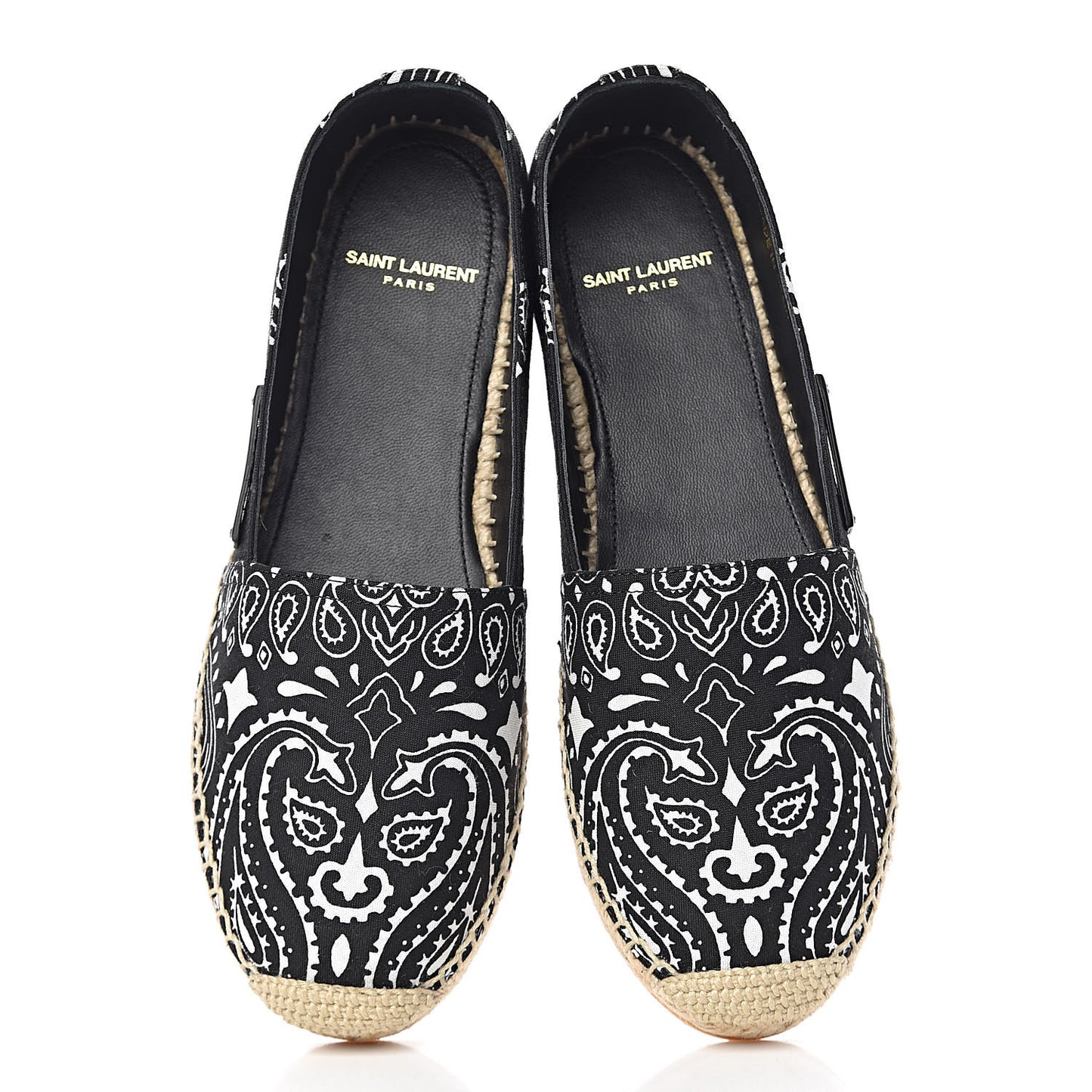 Bandana Print Canvas Espadrilles 36 Black