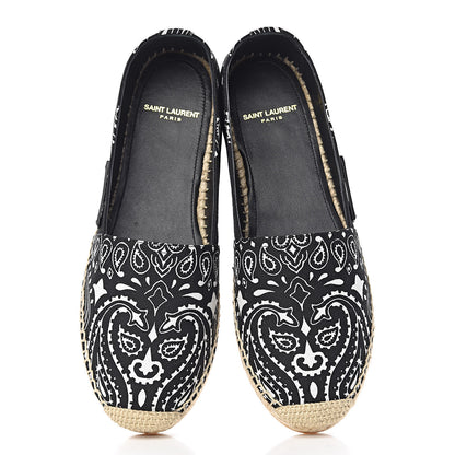 Saint Laurent Bandana Print Canvas Espadrilles 36 Black 5 of 10