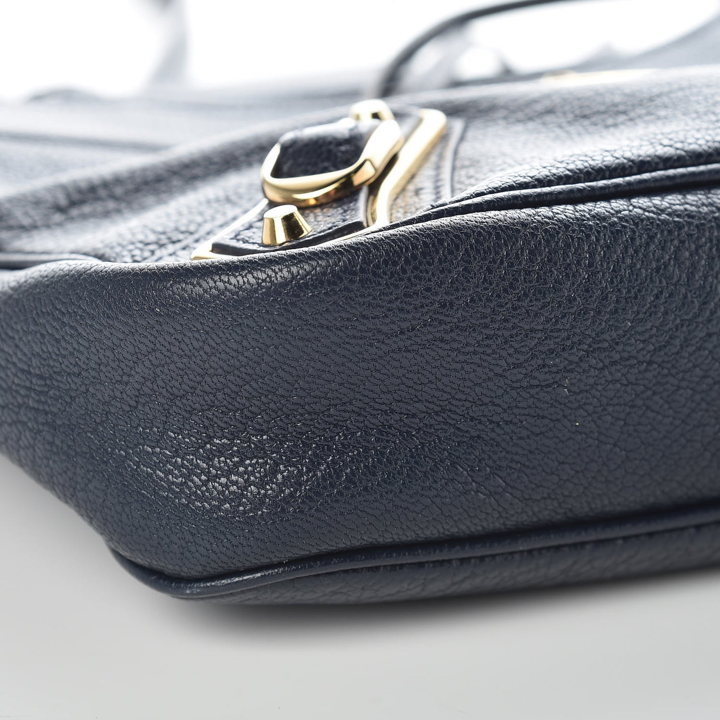 Chevre Gold Metallic Edge Hardware Hip Bleu Nuit