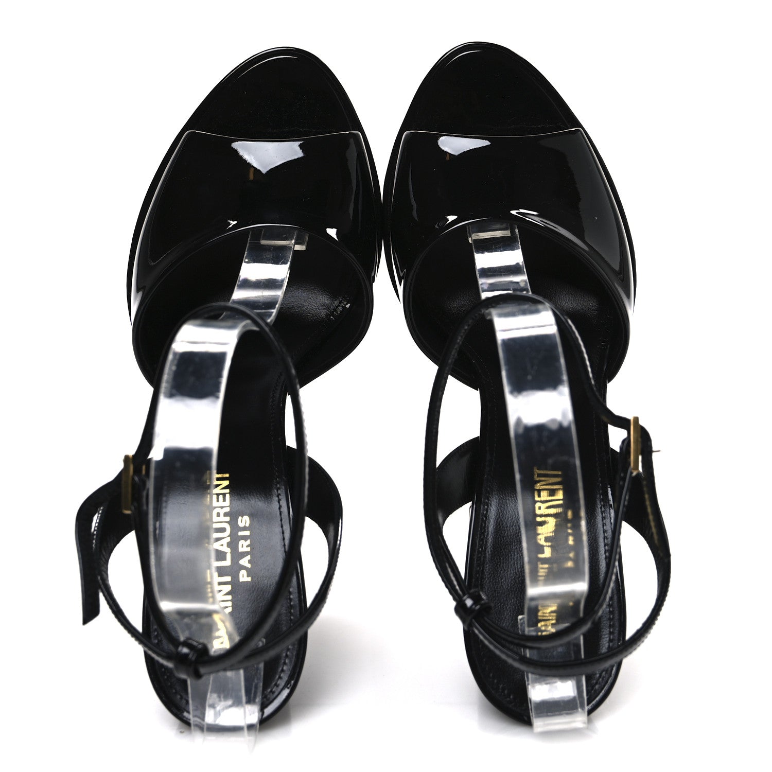 Saint Laurent Patent Jodie 95 Platform Sandals 38.5 Black 2 of 10