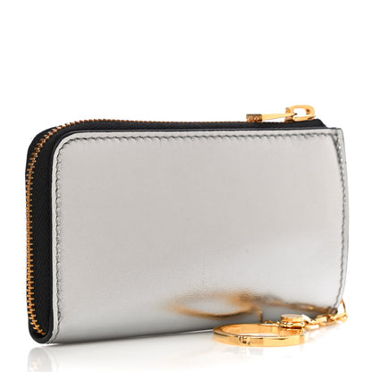 Tom Ford Metallic Calfskin Key Pouch Silver 3 of 10