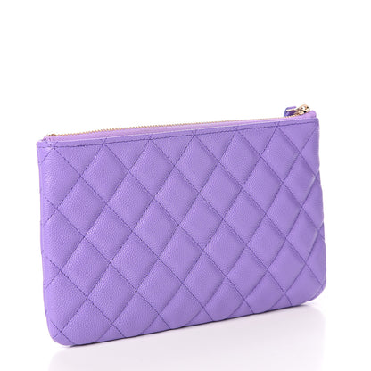 Chanel Caviar Quilted Small Zipped Pouch Purple 2 of 6