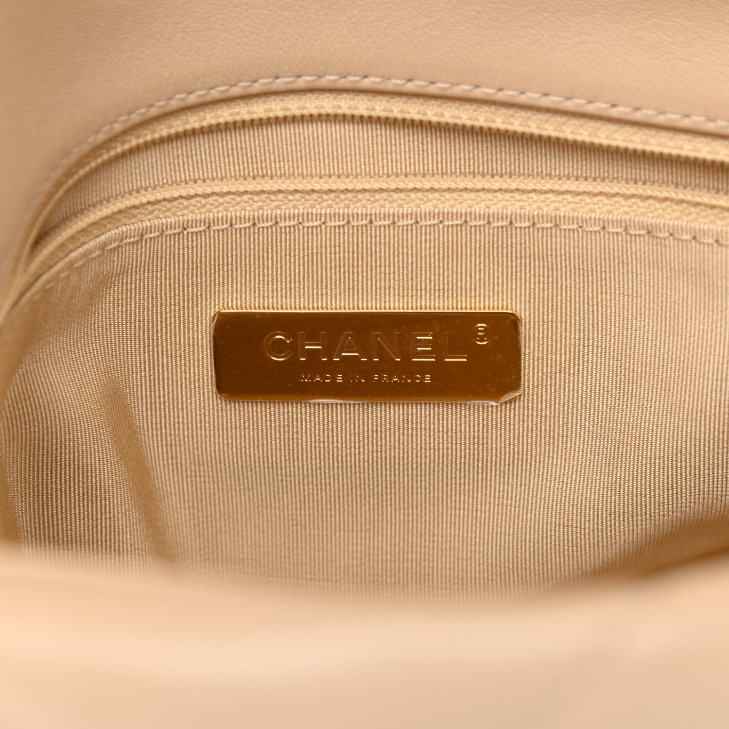 Chanel Lambskin Quilted Medium Chanel 19 Flap Beige 6 of 9