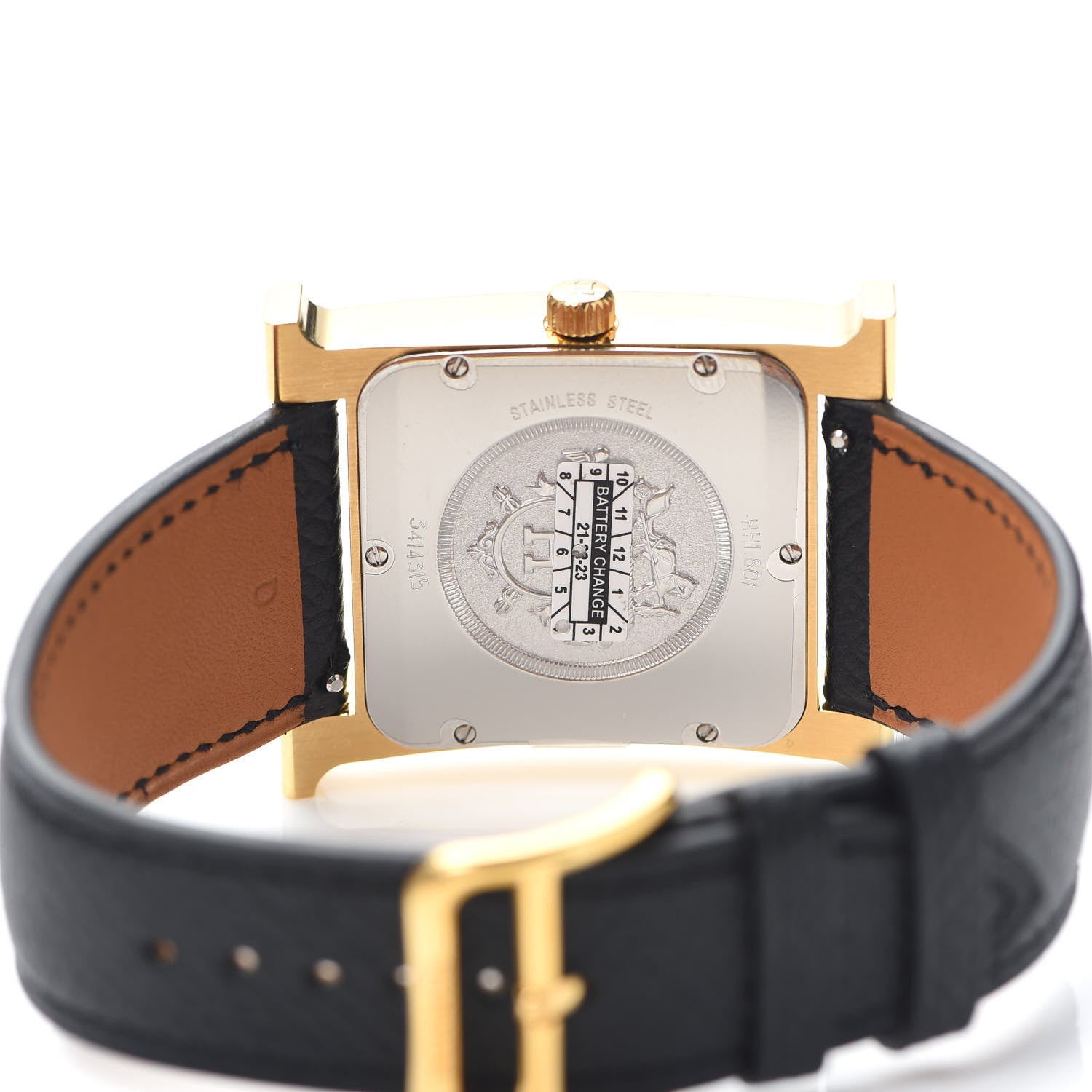 Hermes Stainless Steel Epsom 30.5mm Heure H Hour Quartz Watch Noir 4 of 6
