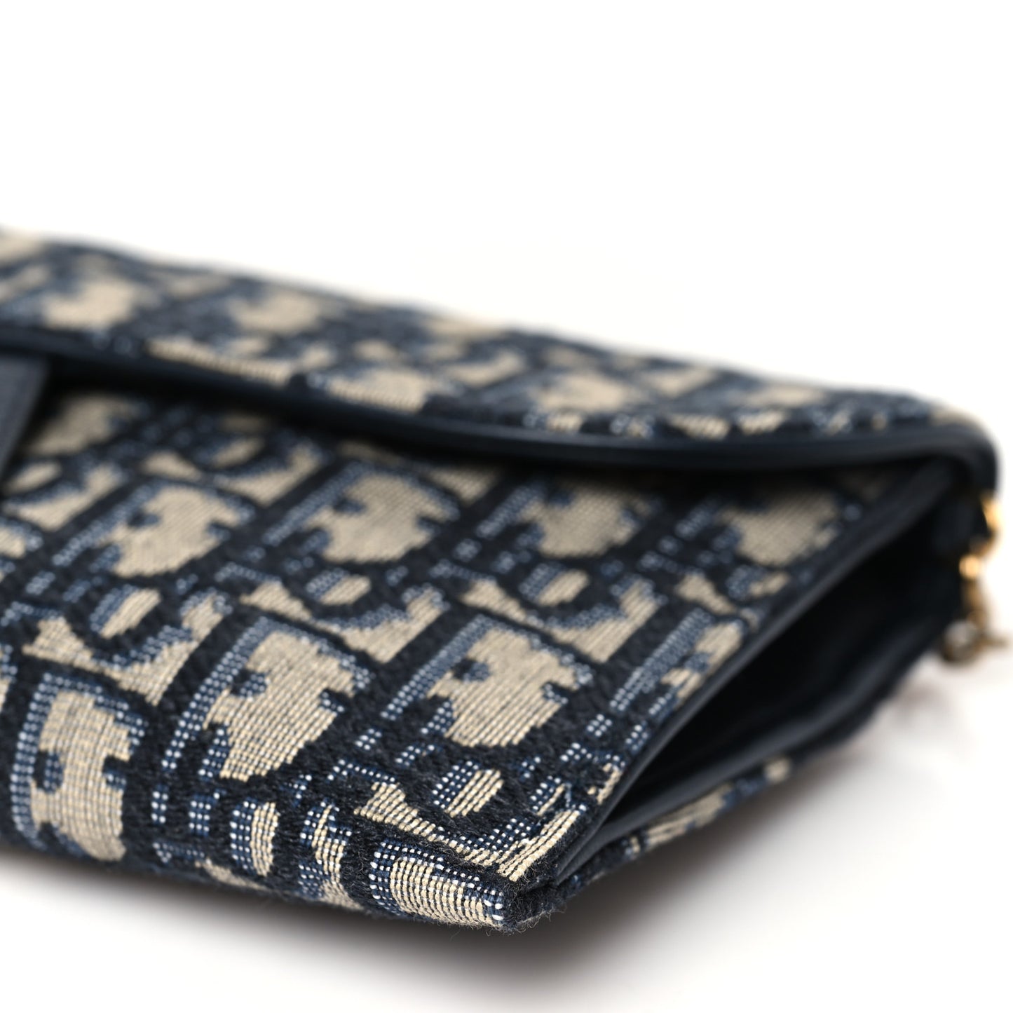 Oblique Saddle Chain Long Wallet Blue