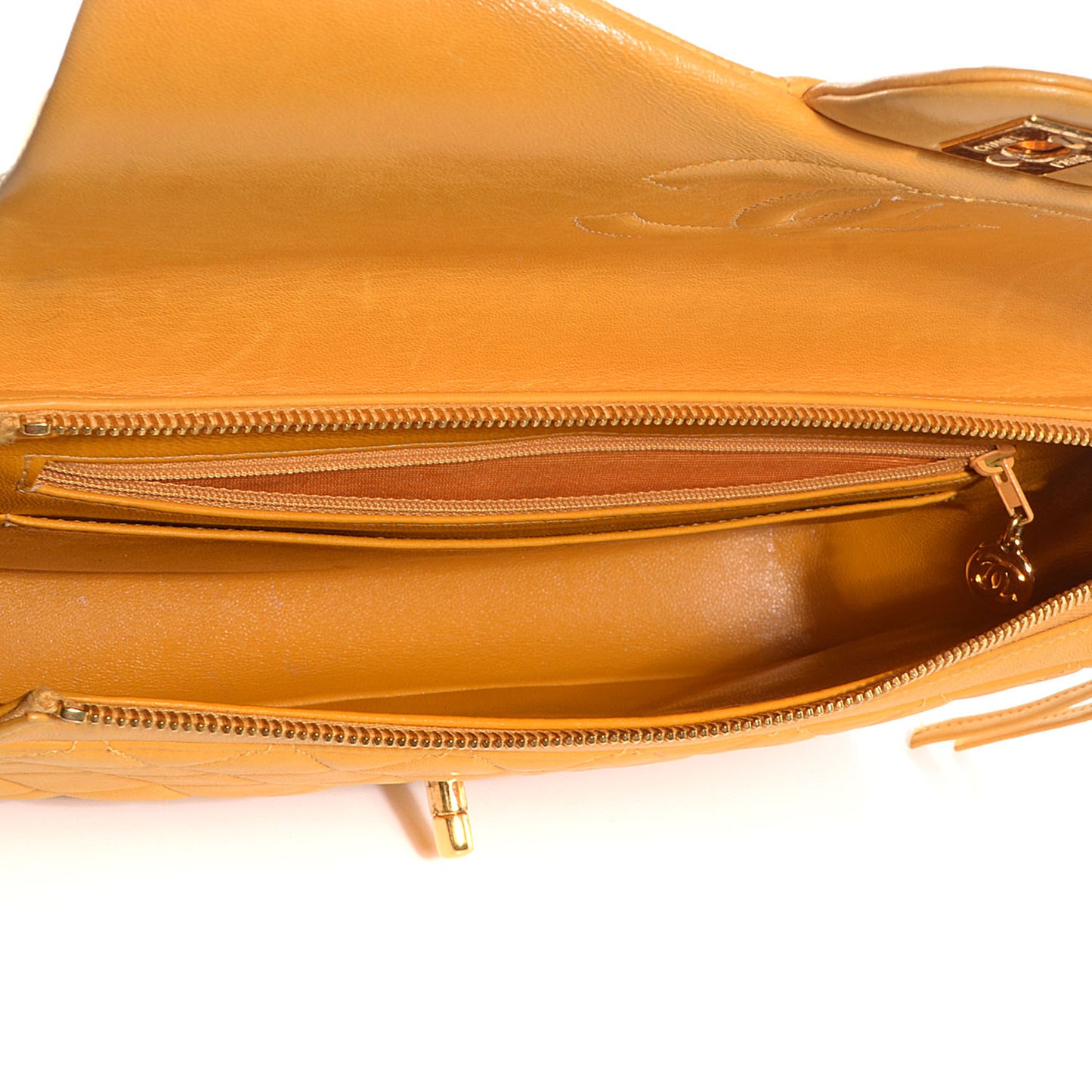 Lambskin Quilted Backpack Mango
