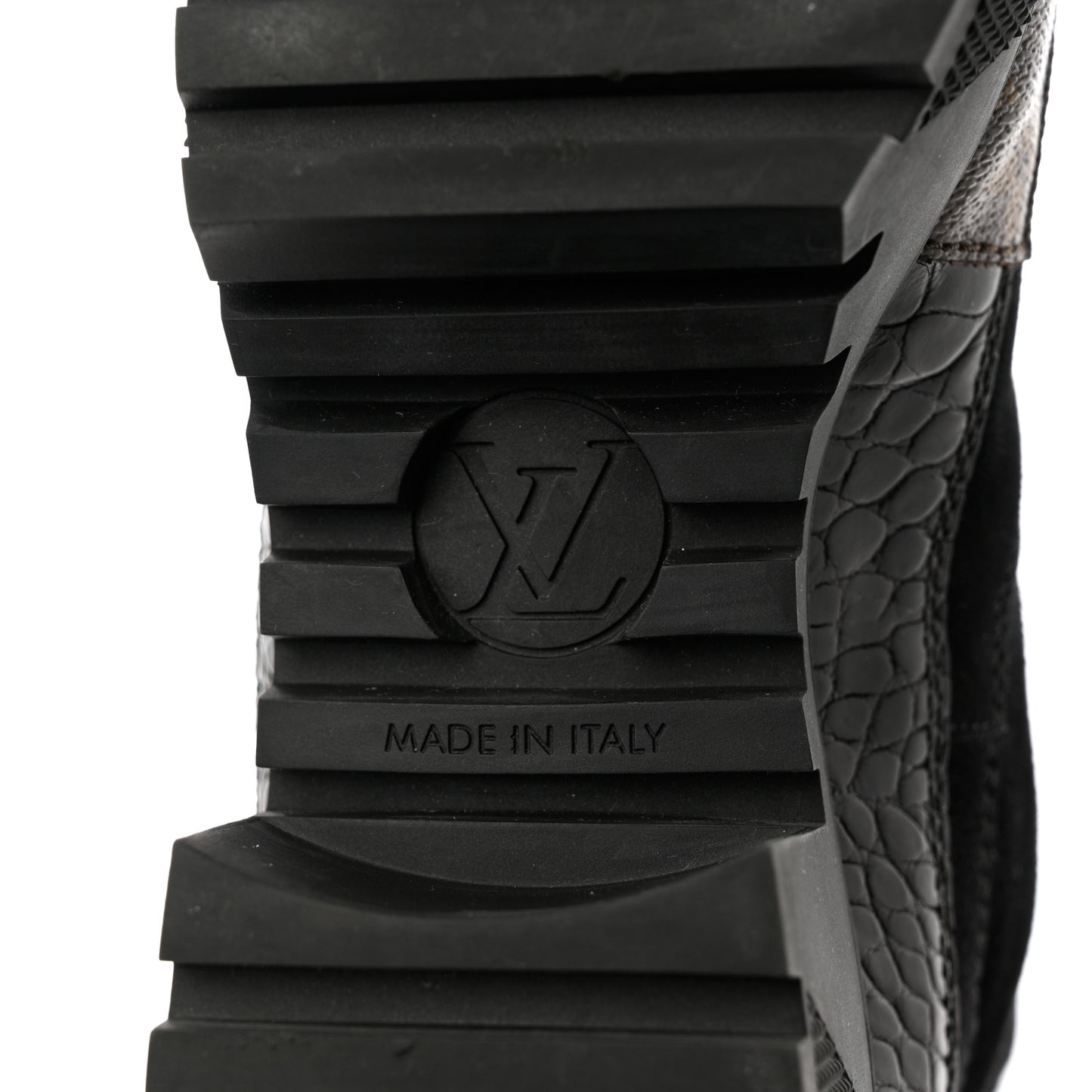 Suede Calfskin Monogram Laureate Platform Desert Boots 38 Black