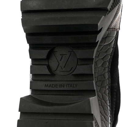 Louis Vuitton Suede Calfskin Monogram Laureate Platform Desert Boots 38 Black 8 of 11