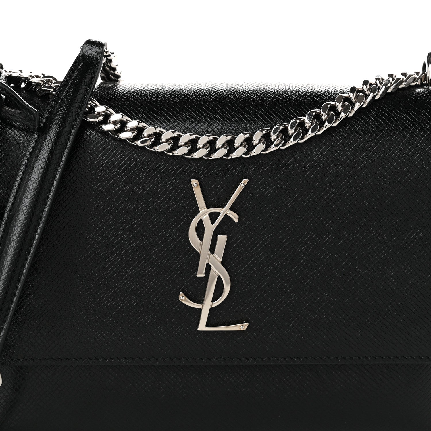Saint Laurent Coated Bark Calfskin Medium Monogram Sunset Black 7 of 10