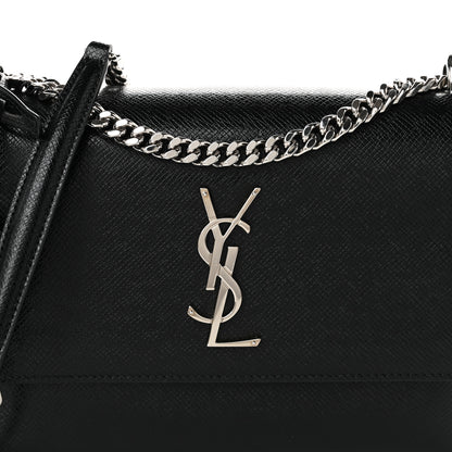 Saint Laurent Coated Bark Calfskin Medium Monogram Sunset Black 7 of 10