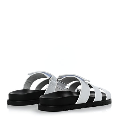 Hermes Calfskin Womens Chypre Sandals 37.5 White 4 of 13