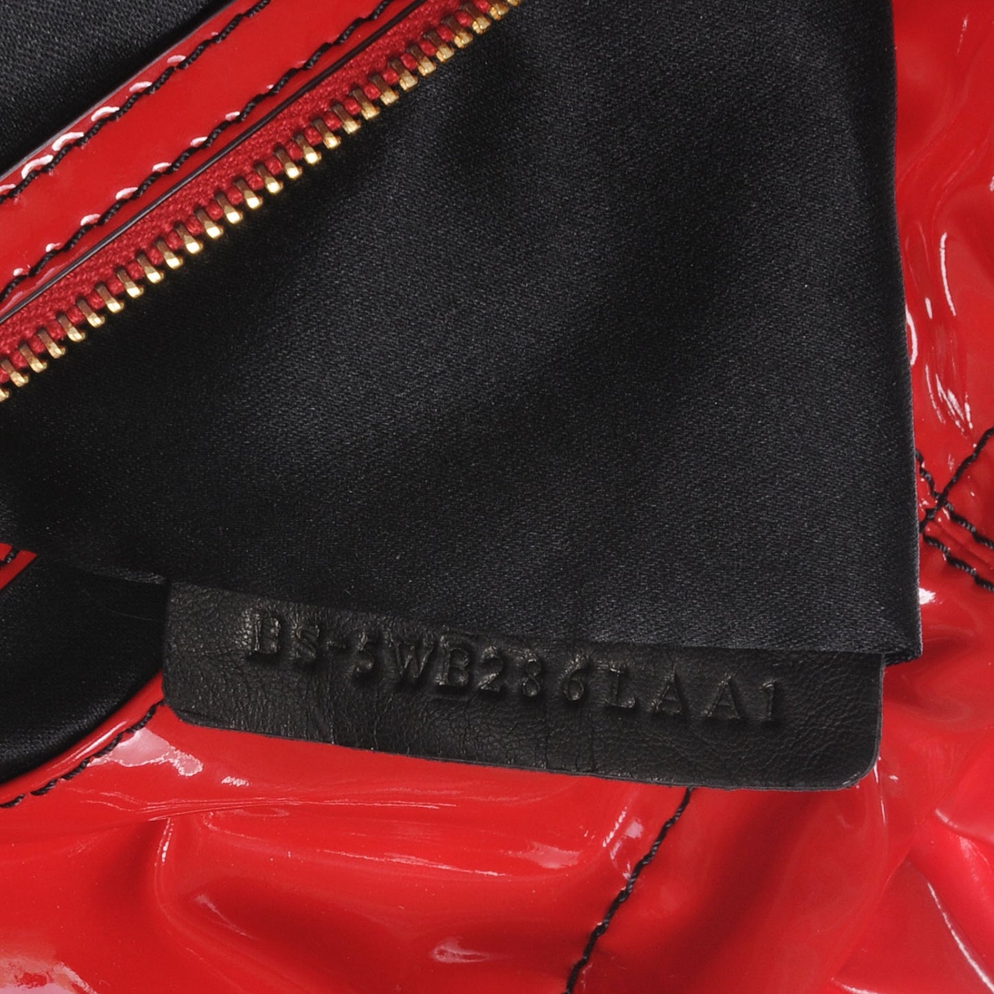 Patent Ruffle Idylle Bag Red