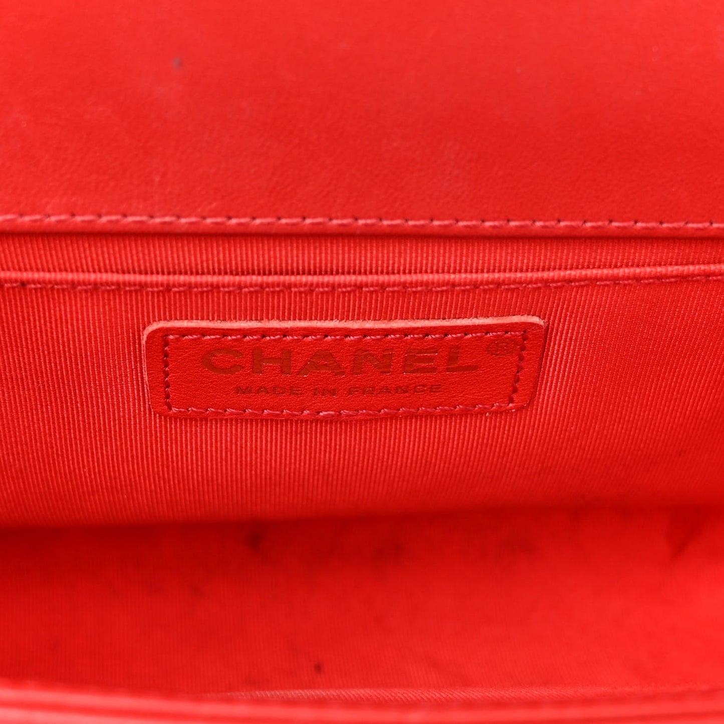 Calfskin Quilted Medium Boy Flap Red