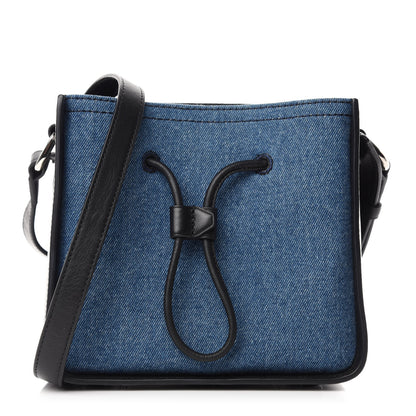 3.1 Phillip Lim Denim Smooth Calfskin Mini Soleil Bucket Bag Blue Black 1 of 10