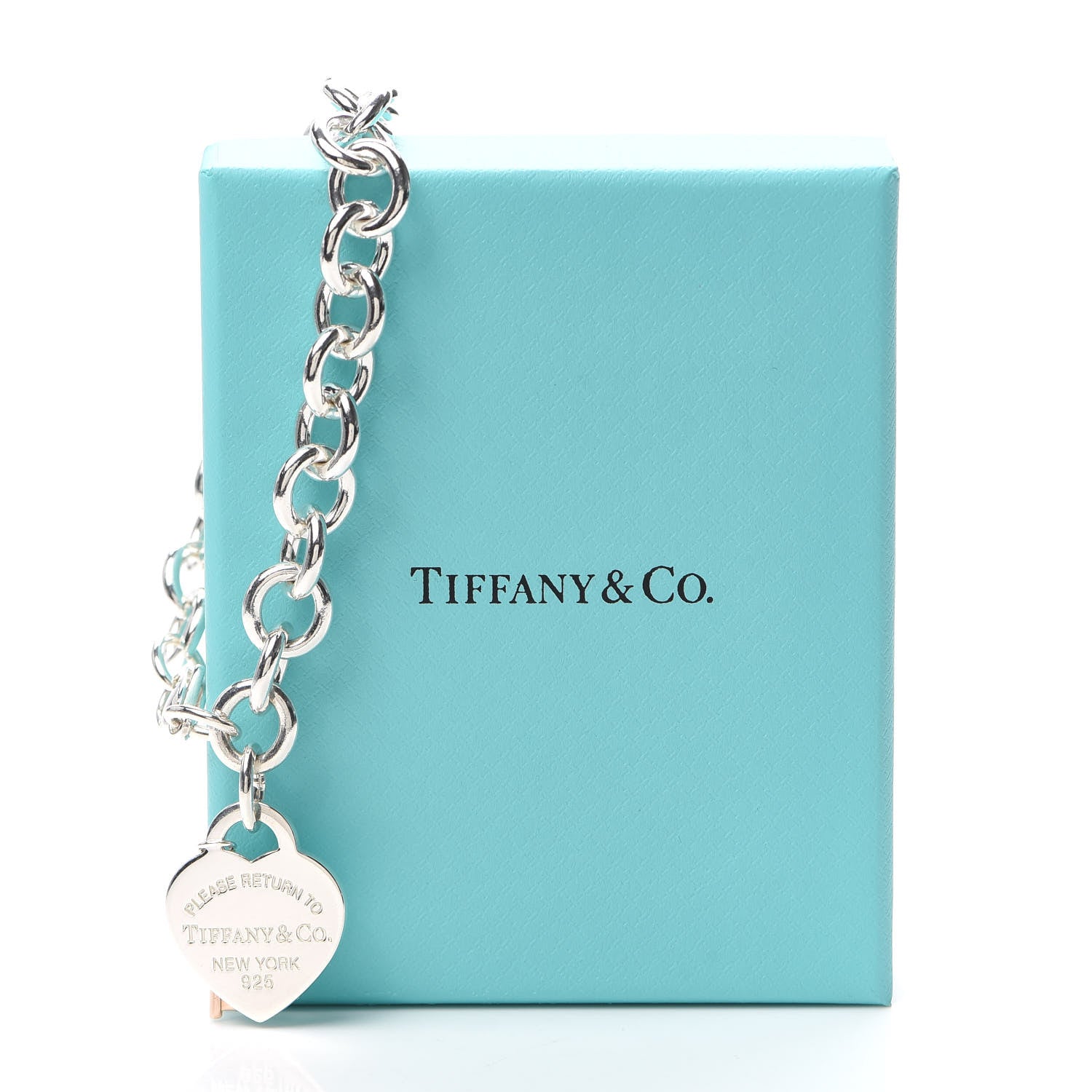 Tiffany Sterling Silver Rubedo Return to Tiffany Heart Tag Key Charm Bracelet 6 of 6