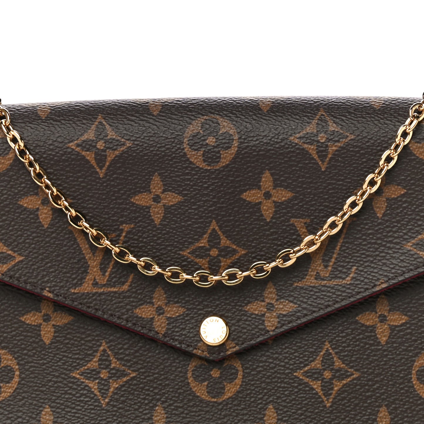 Monogram Pochette Felicie Chain Wallet Fuchsia