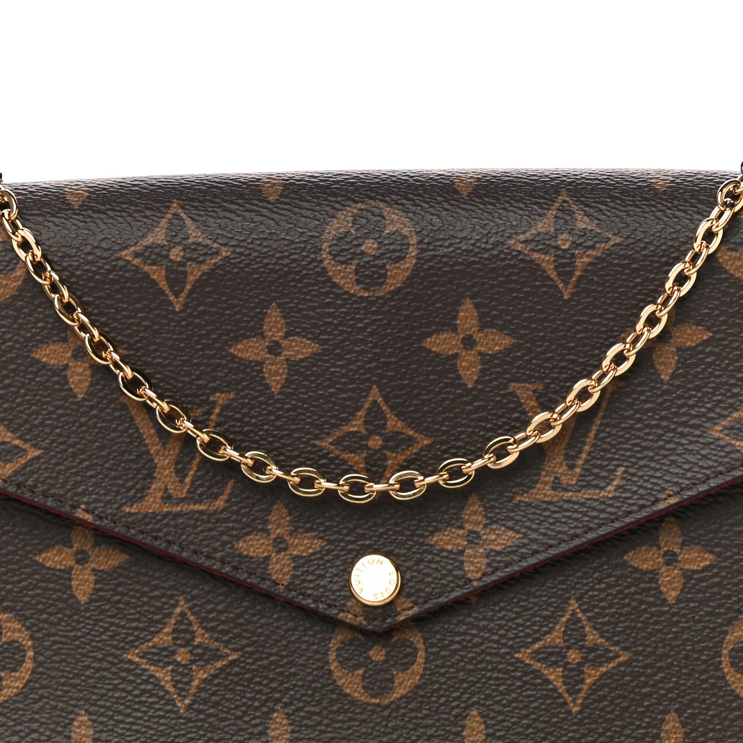 Louis Vuitton Monogram Pochette Felicie Chain Wallet Fuchsia 8 of 14