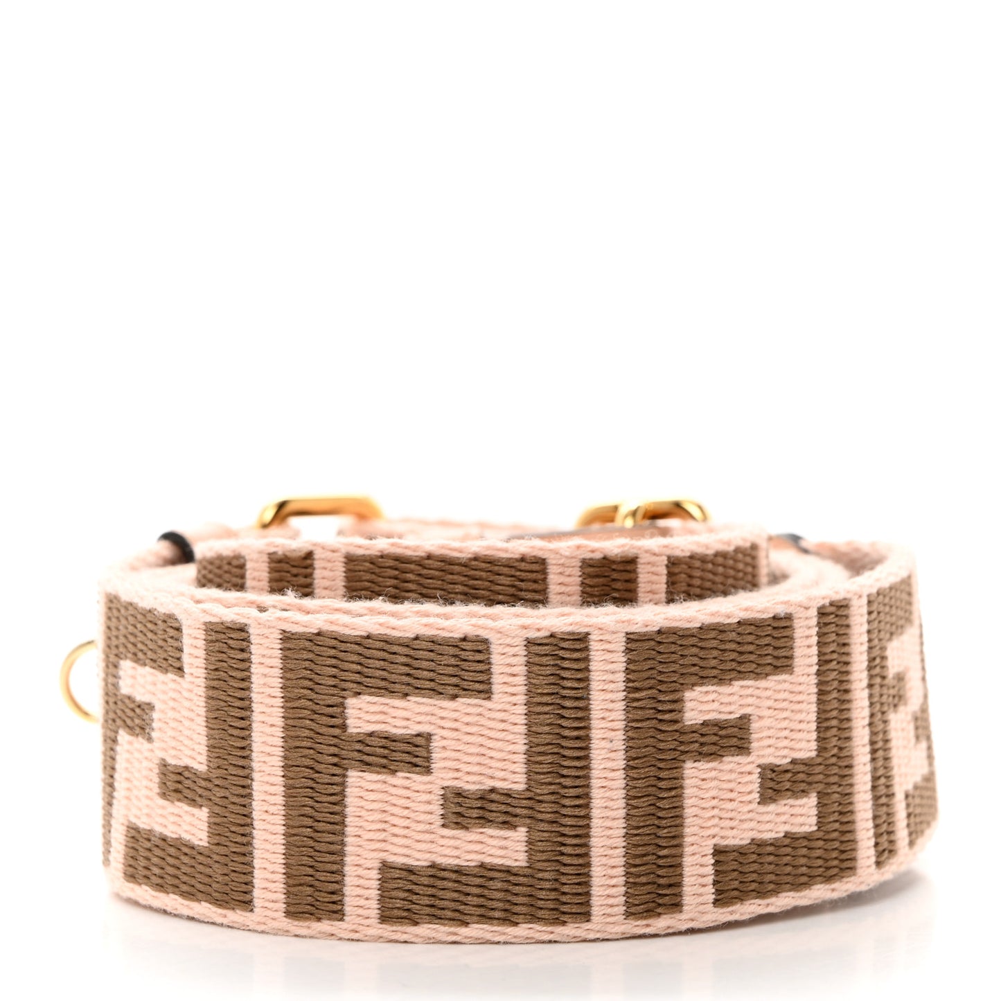 Jacquard Ribbon Vitello King FF Bi-Color Intreccio Adjustable Strap You Light Rose Camel