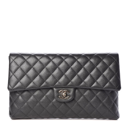 Chanel Caviar Quilted Clutch Dark Grey 1 of 10