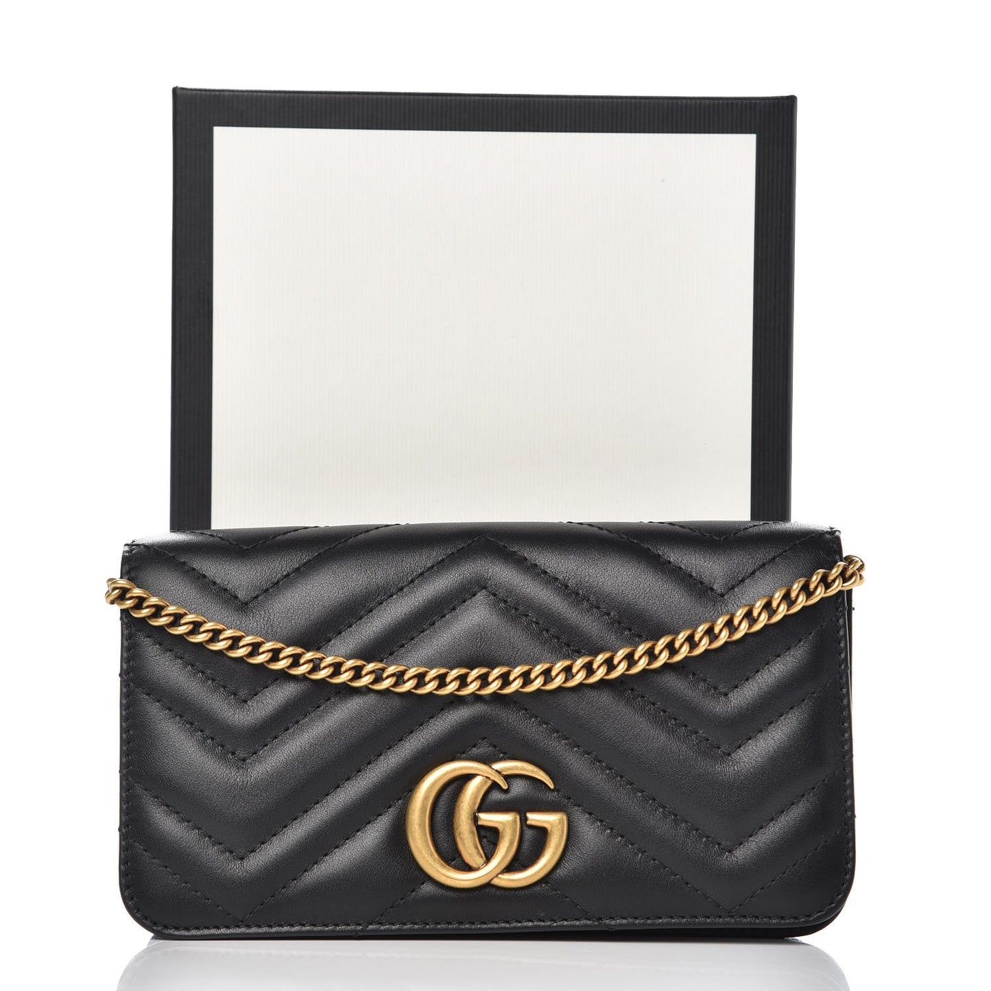 Calfskin Matelasse GG Marmont Mini Bag Black