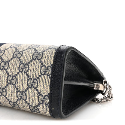 Gucci GG Supreme Monogram Textured Dollar Calfskin Web Small Ophidia Chain Shoulder Bag Beige Blue 9 of 9