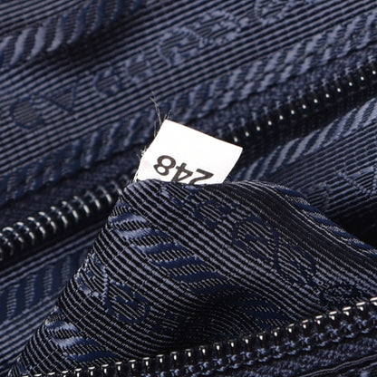 Prada Nylon Vela Saffiano Medium Cinch Backpack Baltico 8 of 8