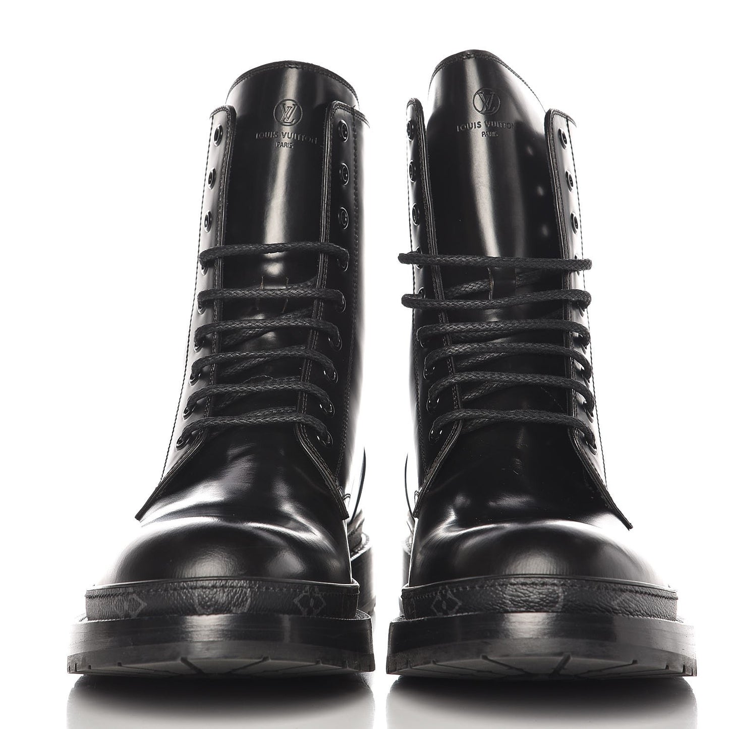 Calfskin Monogram Eclipse Ice Ankle Boots 9 Black