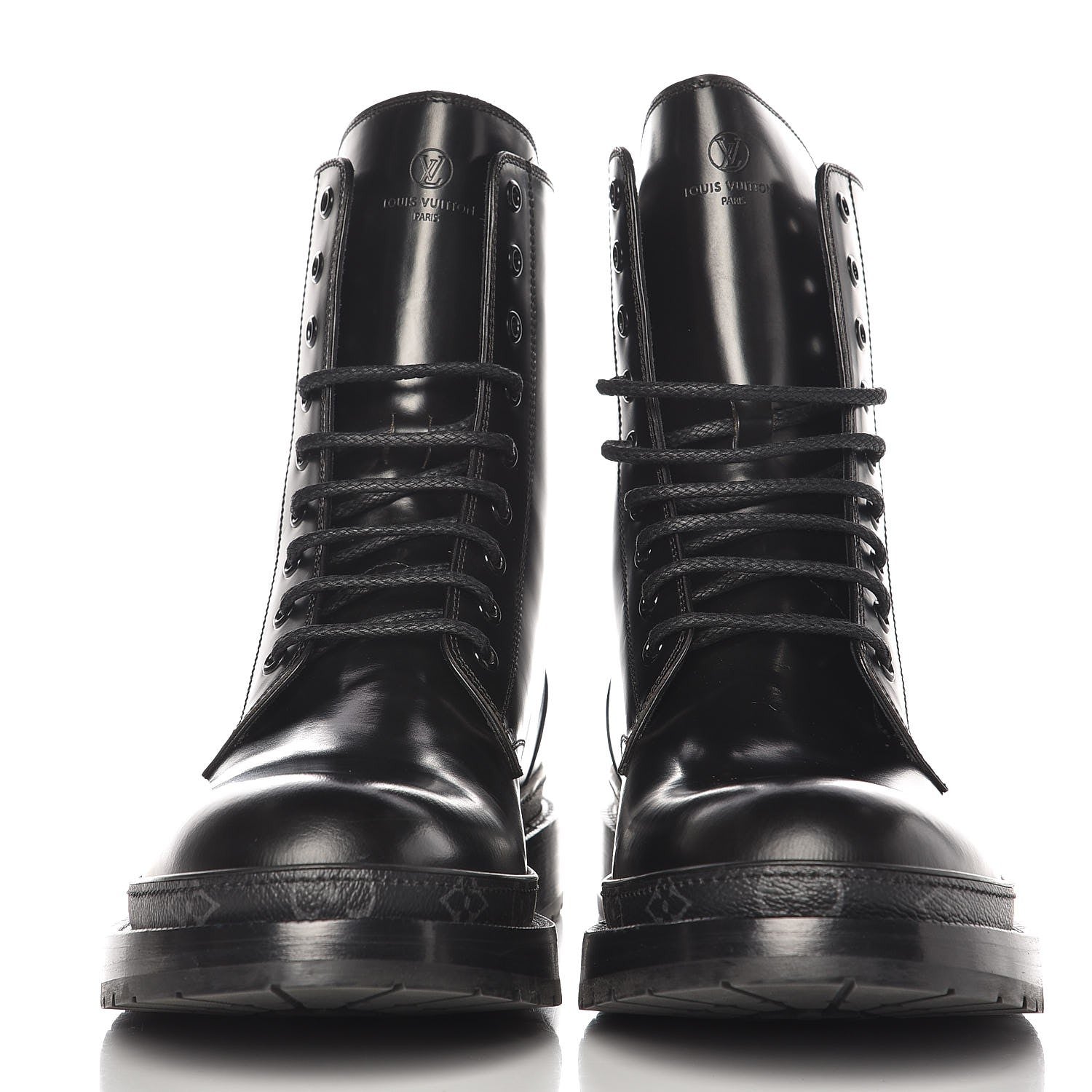 Louis Vuitton Calfskin Monogram Eclipse Ice Ankle Boots 9 Black 3 of 10