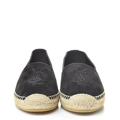Saint Laurent Suede Monogram Espadrilles 37.5 Black 2 of 8