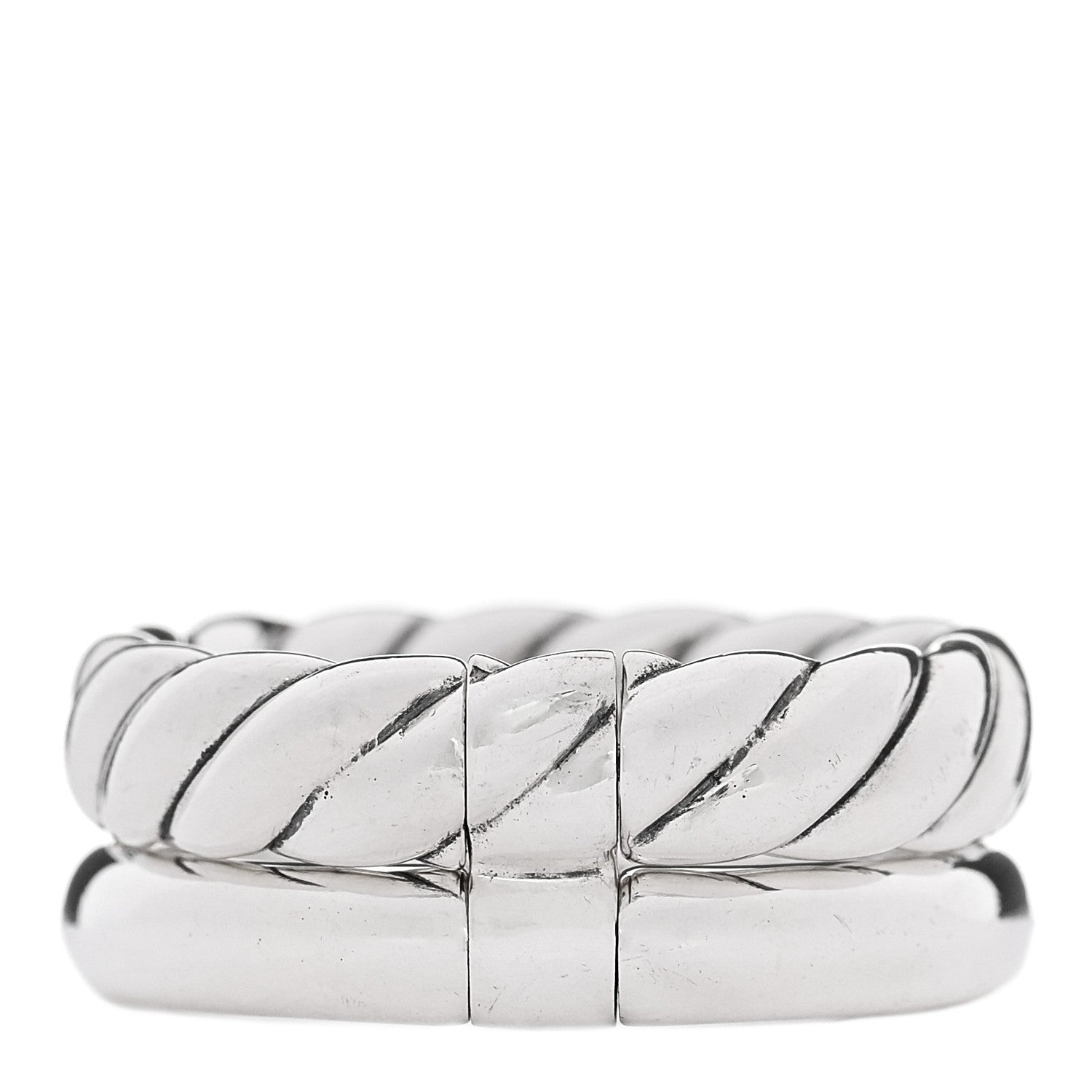 David Yurman Sterling Silver 8mm Mercer Two Row Ring 50 5.25 3 of 4