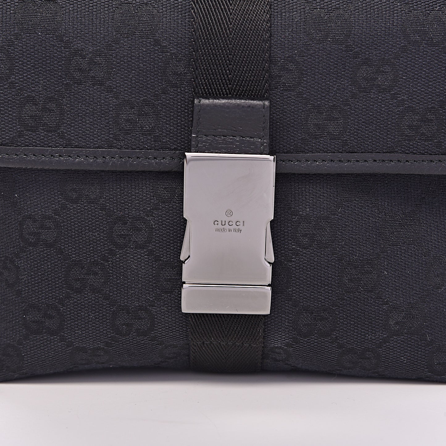 GG Monogram Web Buckle Belt Bag Black