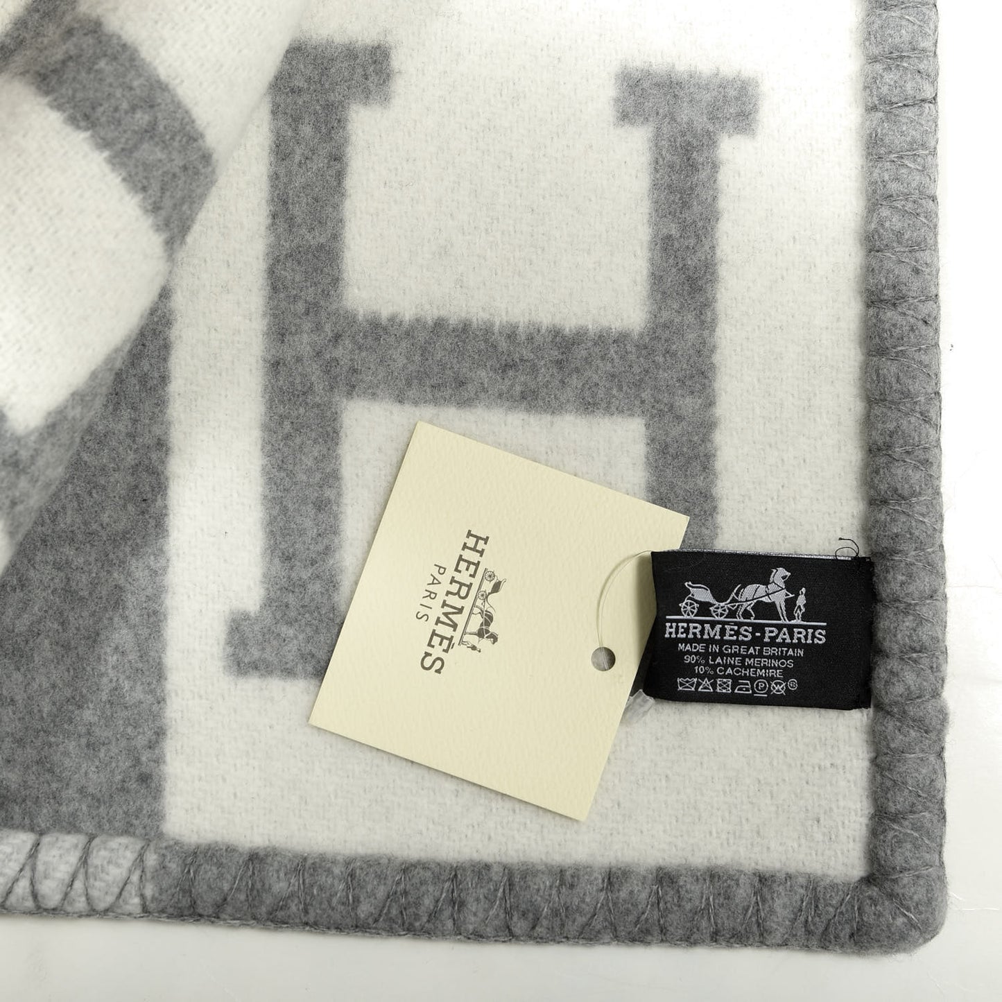 Wool Cashmere Avalon III Blanket Ecru Gris Clair