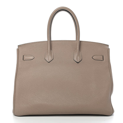 Hermes Taurillon Clemence Birkin 35 Gris Tourterelle 3 of 33