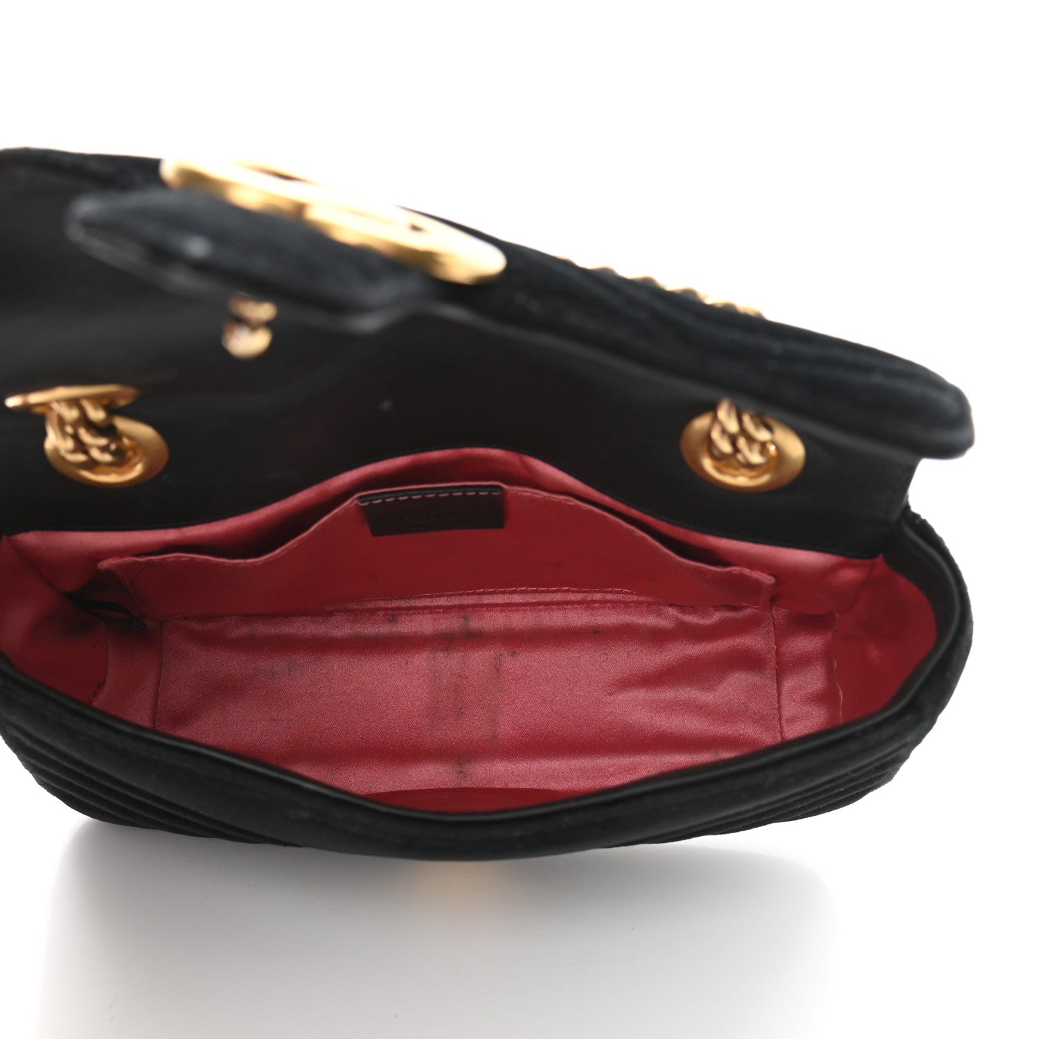 Gucci Velvet Matelasse Mini GG Marmont Shoulder Bag Black 5 of 16