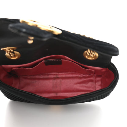 Gucci Velvet Matelasse Mini GG Marmont Shoulder Bag Black 5 of 16