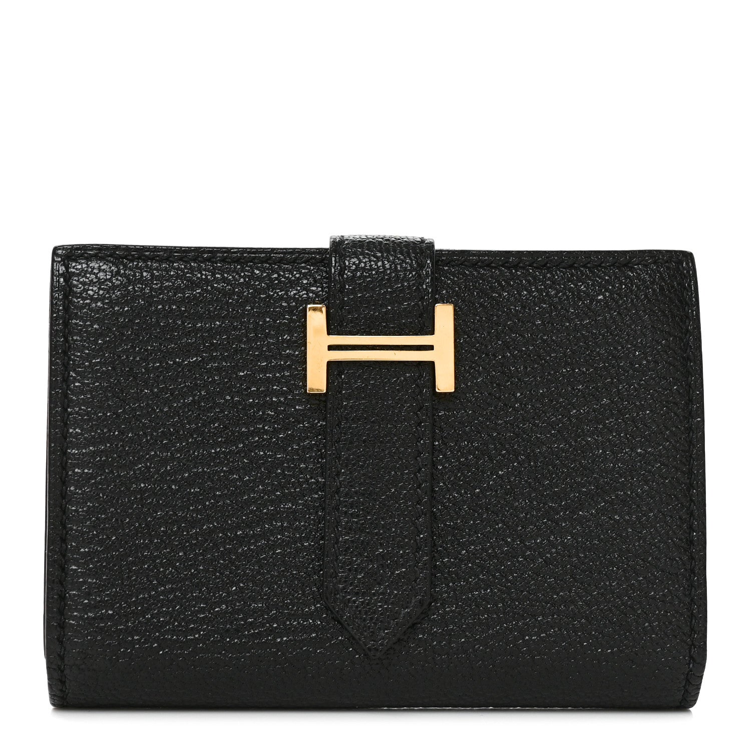 Hermes Chevre Mysore Mini Bearn Wallet Black 1 of 7