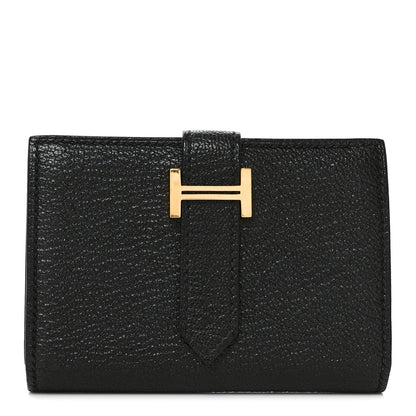 Hermes Chevre Mysore Mini Bearn Wallet Black 1 of 7