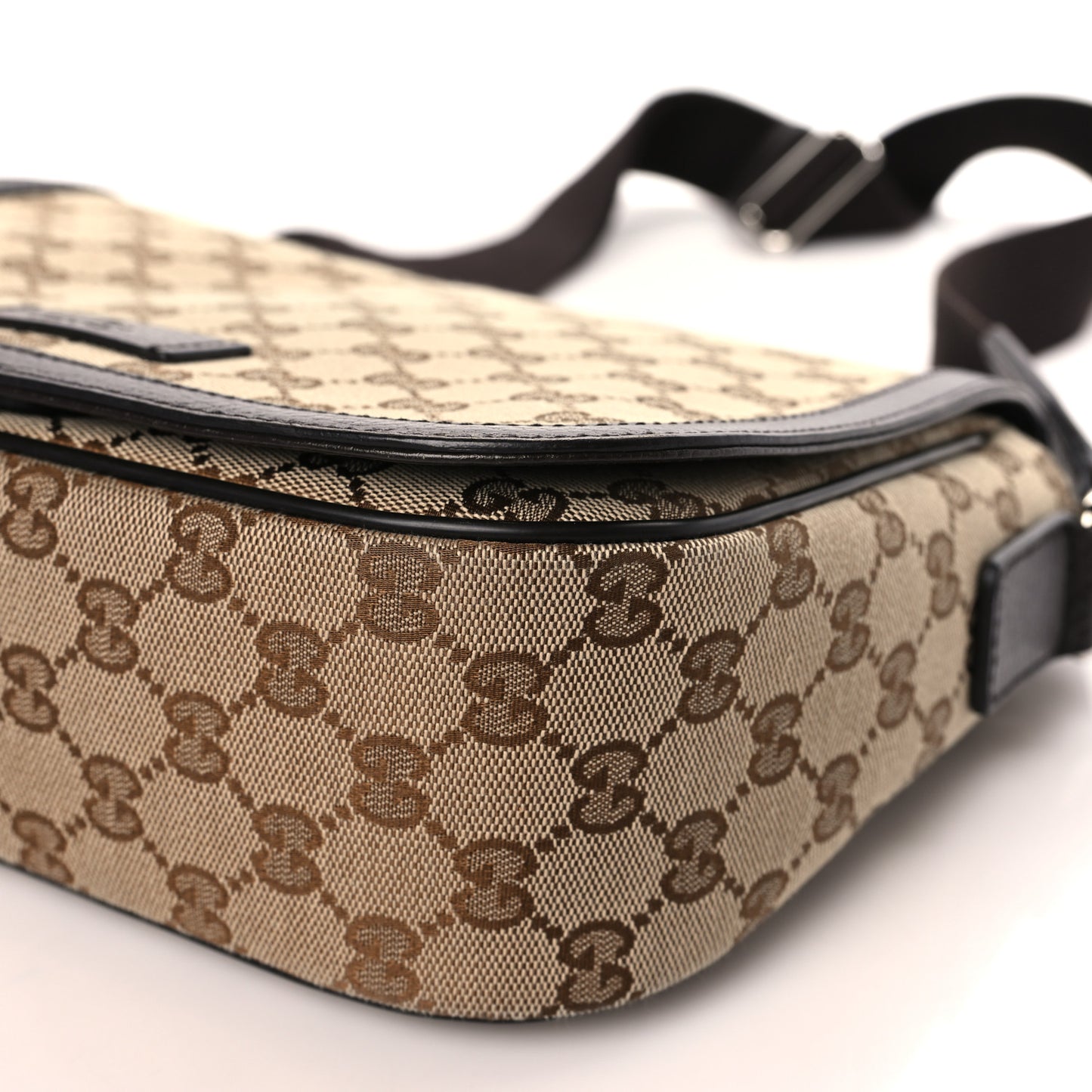 Monogram Flap Messenger Bag Beige Dark Brown