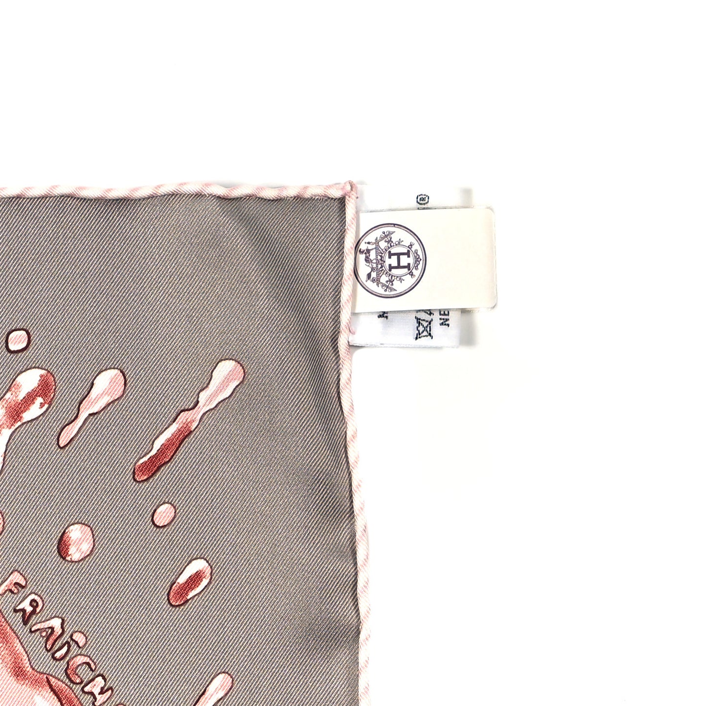 Silk Peinture Fraiche Scarf 45 Gris Acier Vieux Rose