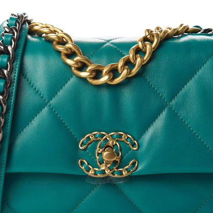 Chanel Lambskin Quilted Medium 19 Flap Green 10 of 11